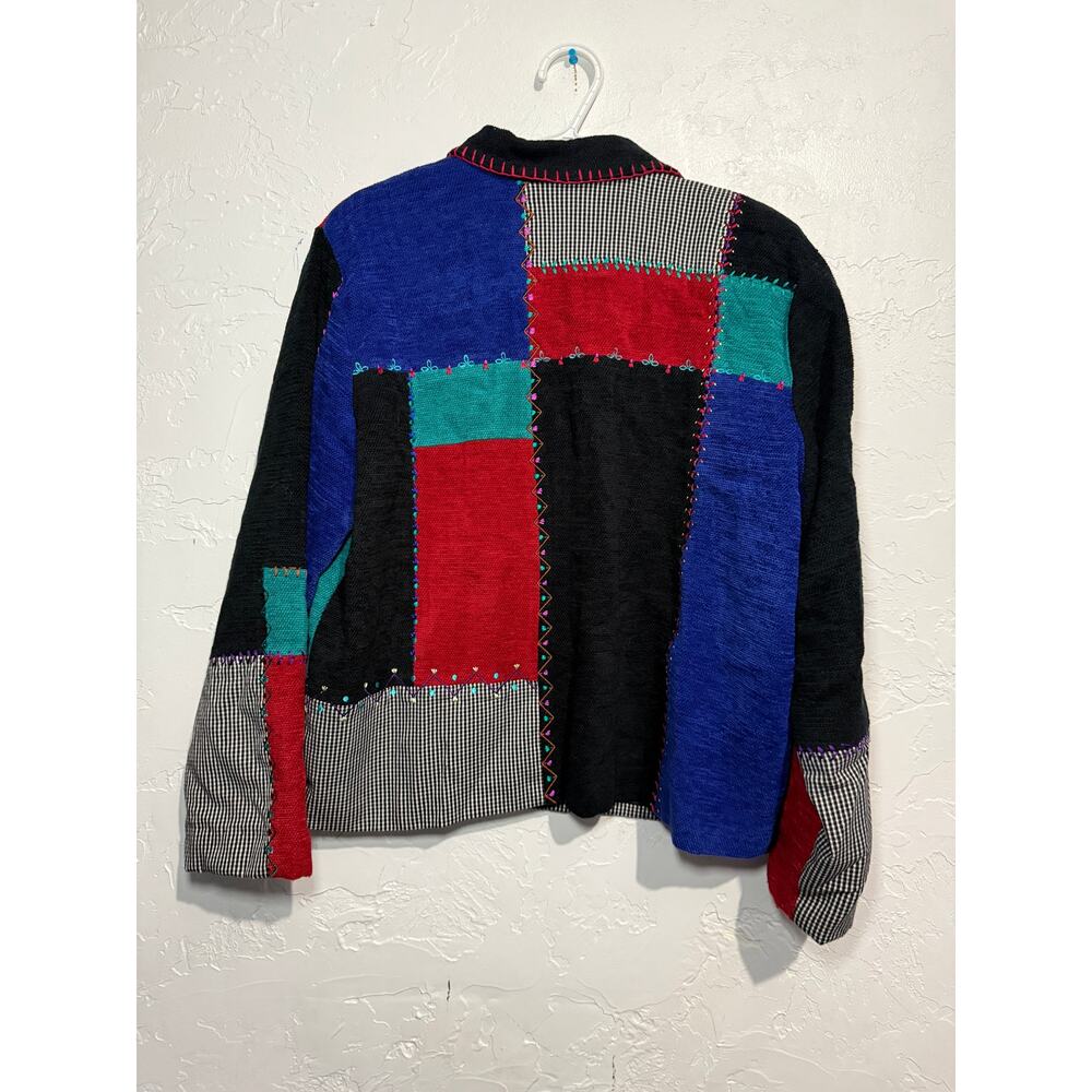 Koret Patchwork Button Down Blazer Jacket Womens … - image 4